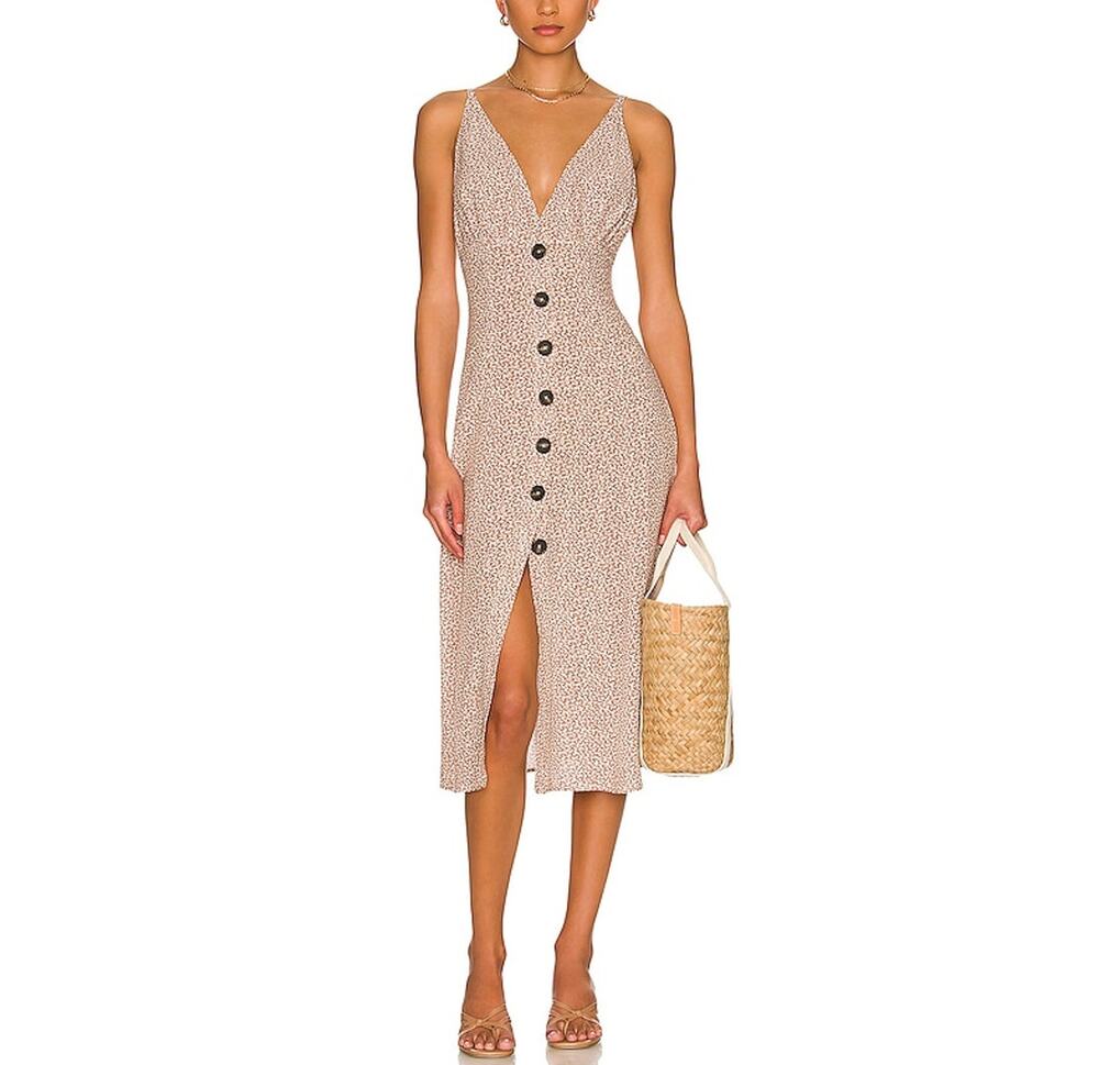 Anna Nata Floral Dusty Brown Monica Dress Size S